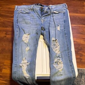 Hollister Light Blue Distressed Skinny Jeans